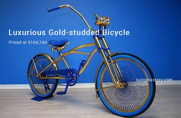 luxurious gold studded bicycle