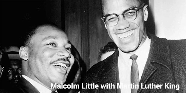 malcolm little with martin luther king jr