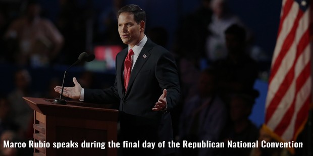 marco rubio speaks during the final day of the republican national convention