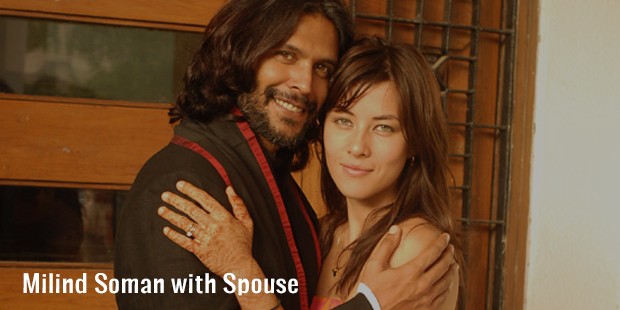 milind soman with spouse