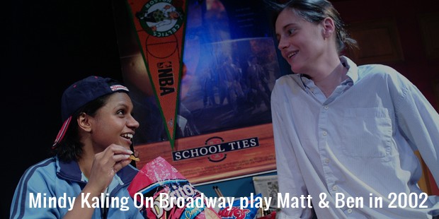 mindy kaling on broadway play matt   ben in 2002