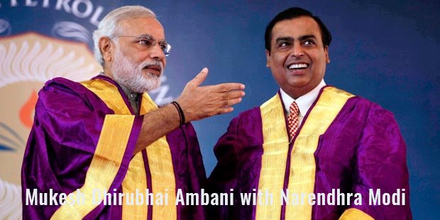 mukesh dhirubhai ambani with narendhra modi