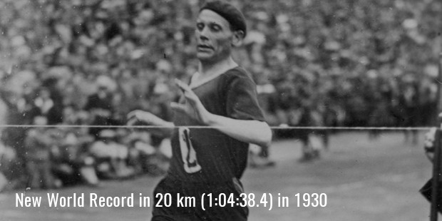 new world record in 20 km  in 1930