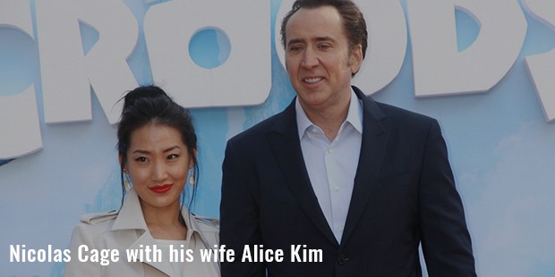 nicolas cage with his wife alice kim