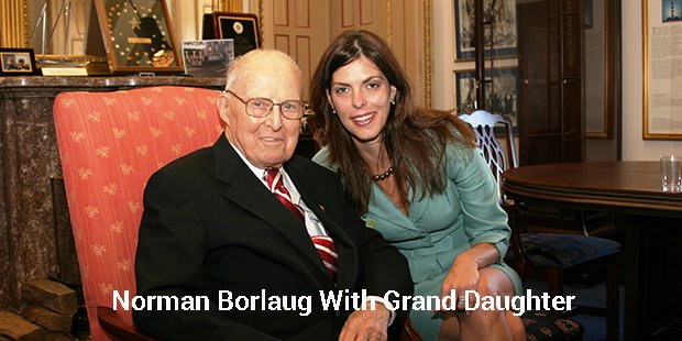 Norman Borlaug with grand daughter