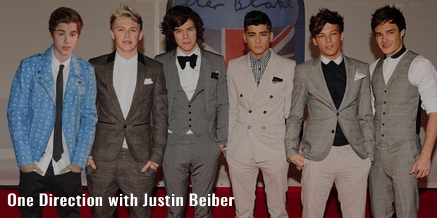 one direction with justin beiber