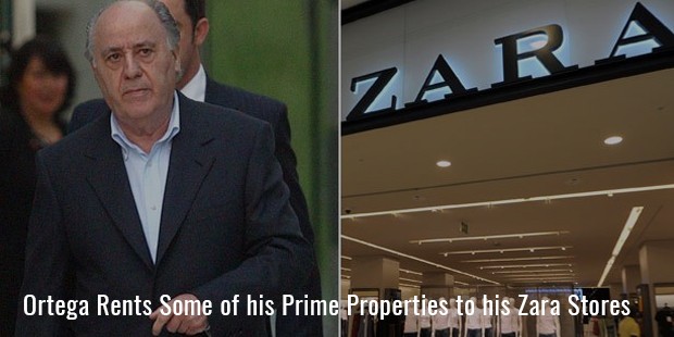 ortega rents some of his prime properties to his zara stores