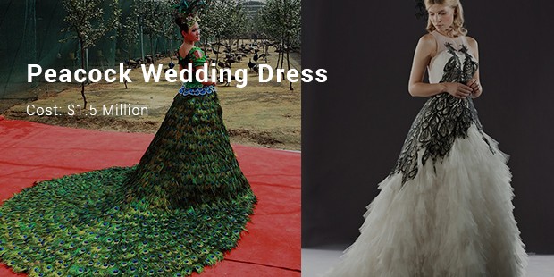 1.5 million peacock wedding dress hotsell