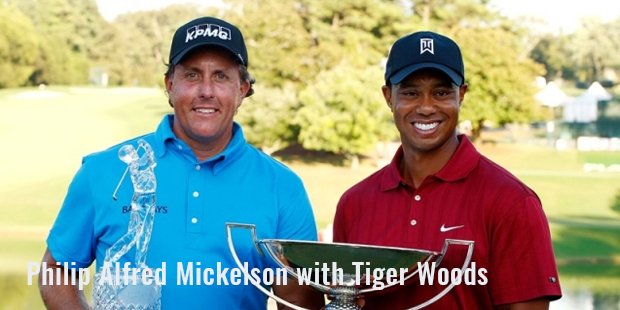 philip alfred mickelson with tiger woods