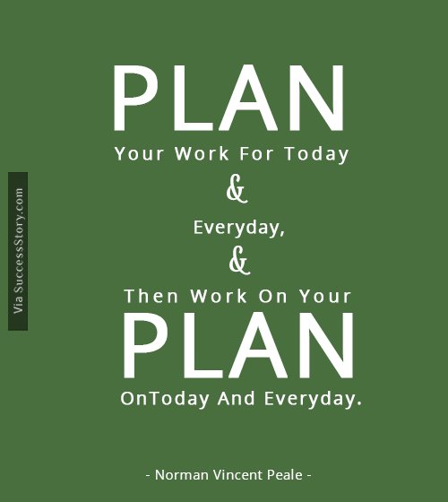 Plan Your Work For Today And