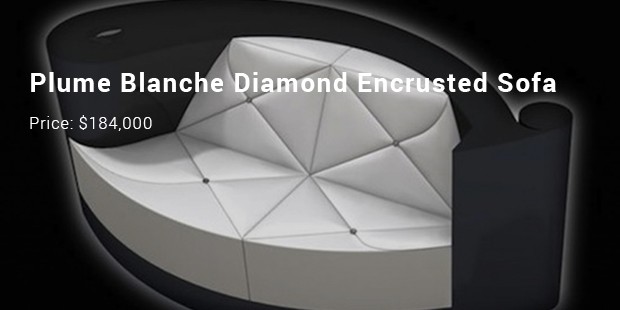 plume blanche diamond encrusted sofa