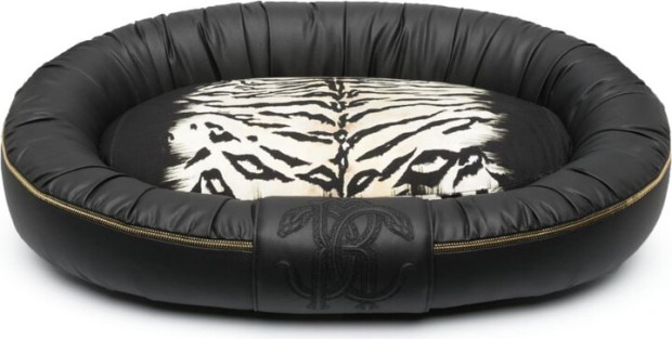 roberto cavalli home embroidered logo pet bed