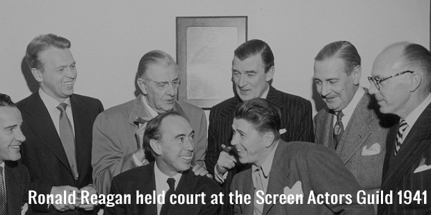 ronald reagan held court at the screen actors guild 1941