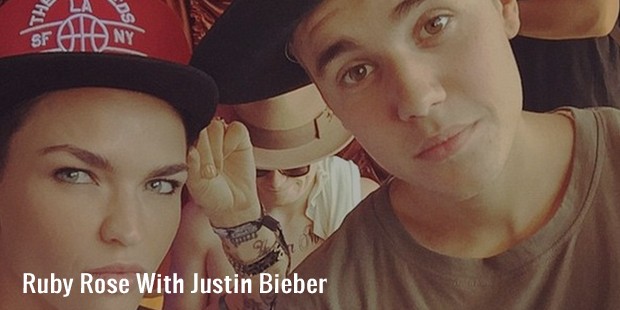 ruby rose with justin bieber