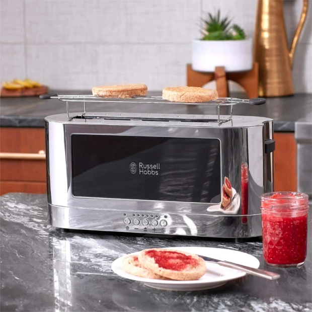 russell hobbs 2 slice glass accent long toaster 3