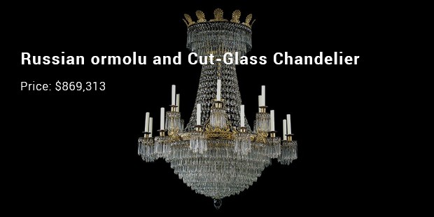 russian ormolu and cut glass chandelier