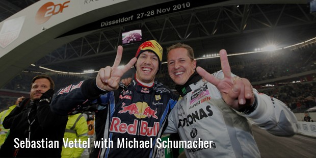 sebastian vettel with michael schumacher