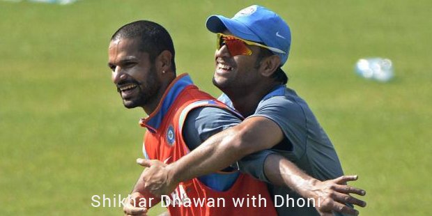 Shikhar Dhawan with dhoni