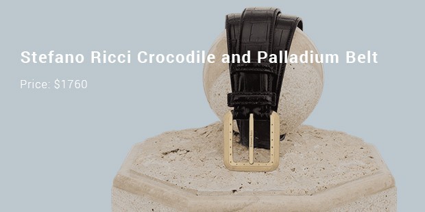 stefano ricci crocodile and palladium belt