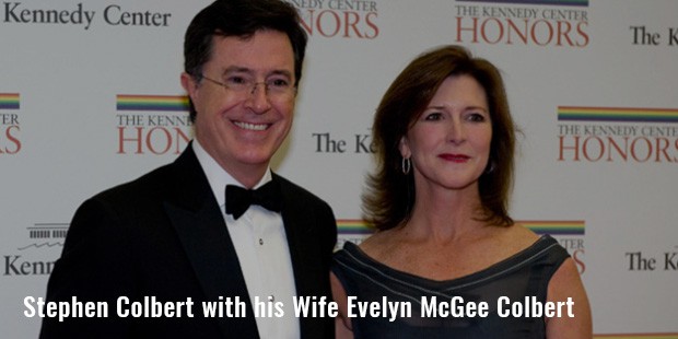 stephen colbert with his wife evelyn mcgee colbert