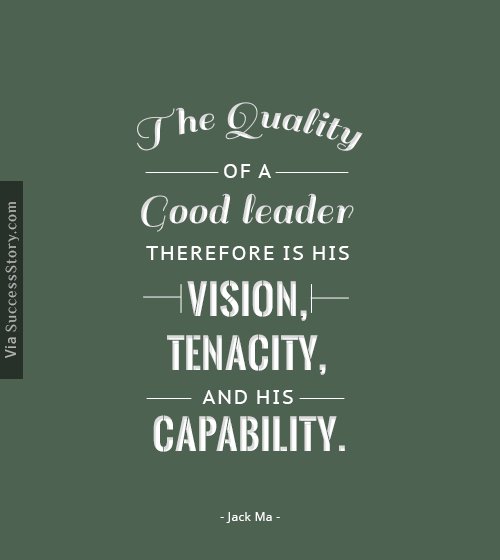 The quality of a good leader therefore