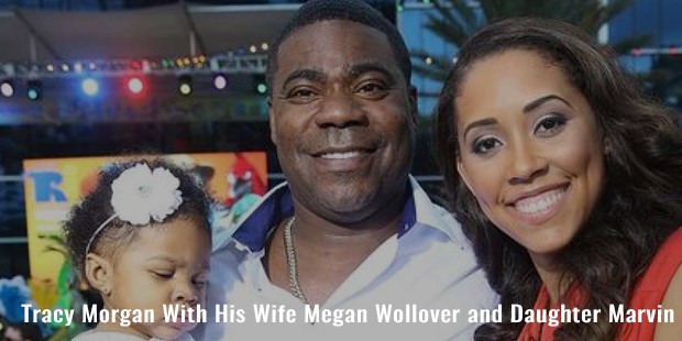 tracy morgan with his wife megan wollover and daughter marvin