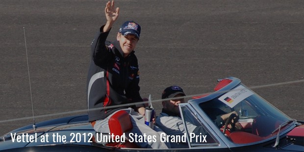 vettel at the 2012 united states grand pri