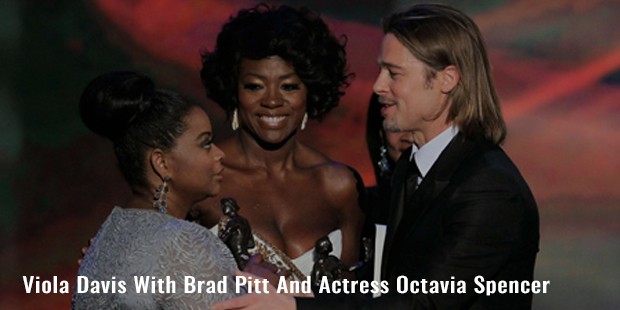 viola davis with brad pitt and actress octavia spencer