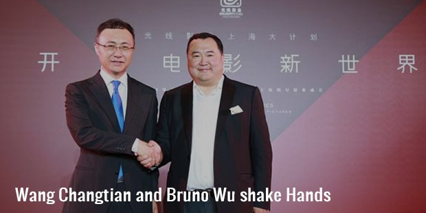 wang changtian and bruno wu shake hands