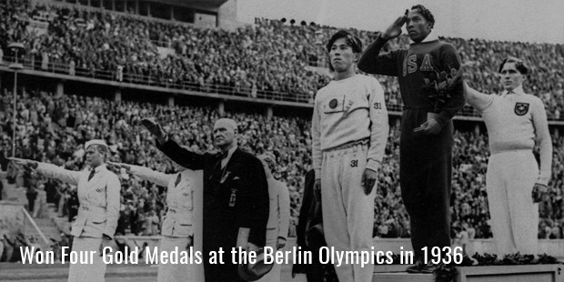 won four gold medals at the berlin olympics in 1936