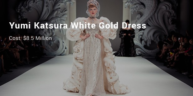 yumi katsura white gold dress