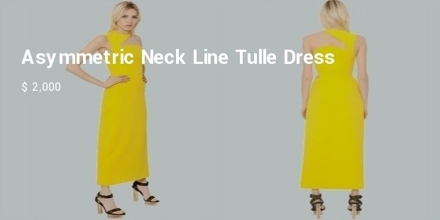 asymmetric neck line tulle dress by versace