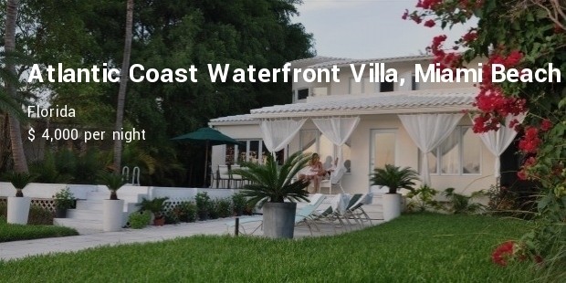 atlantic coast waterfront villa, miami beach, florida