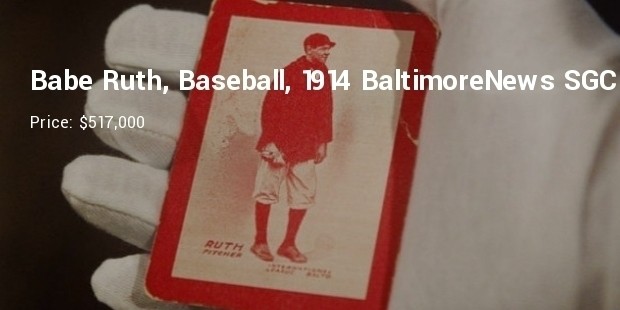 babe ruth, baseball, 1914 baltimore news sgc