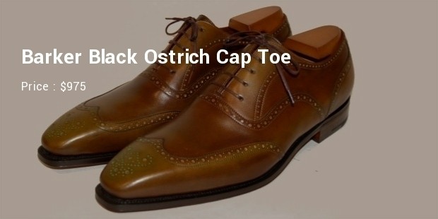 barker black ostrich cap toe