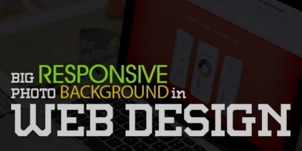 big responsive photo background web design