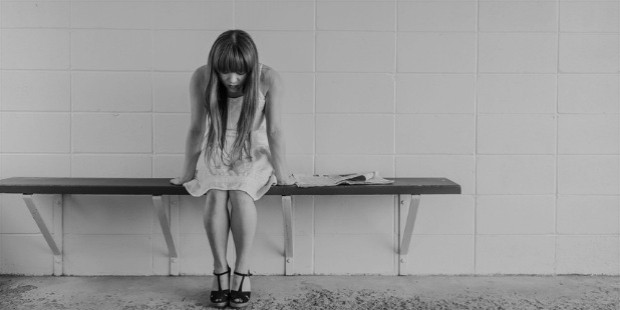 black and white woman girl sitting large