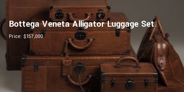 bottega veneta alligator skin leather luggage set