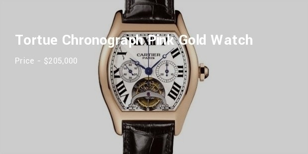 cartier extra large tortue chronograph pink gold watch