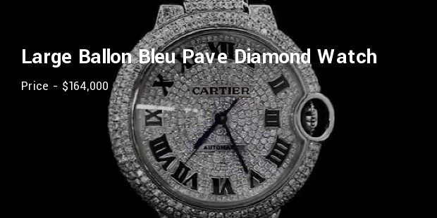 cartier large ballon bleu pave diamond watch