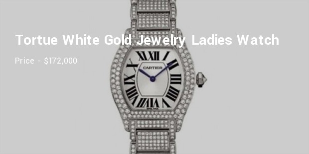 cartier large tortue white gold jewelry ladies watch