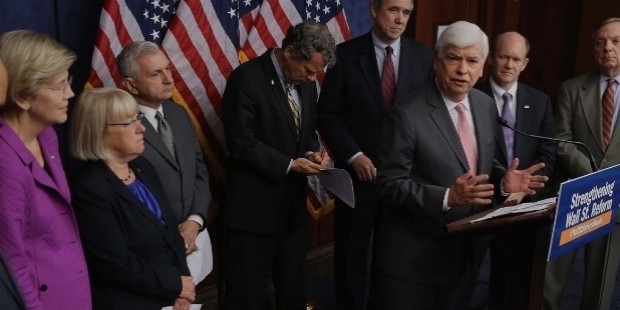 chris dodd  d ct  speaks during a news conference on the fifth anniversary of the dodd frank wall street