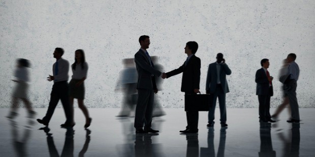 corporate people shaking hands