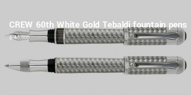 crew 60th white gold tebaldi fountain pens