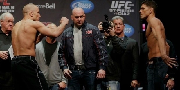 dana white won t be looking to step in and keep georges st pierre and nick diaz apart