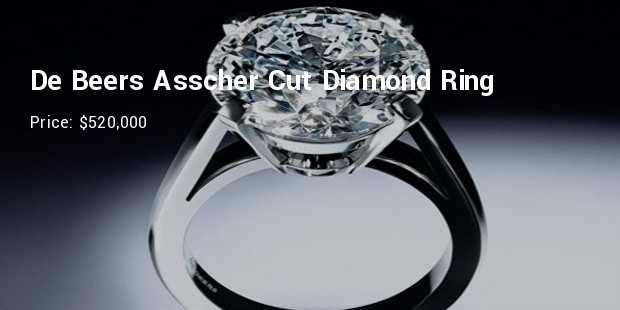 de beers asscher cut diamond engagement ring