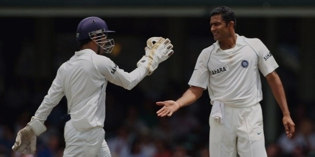 dhoni with kumble