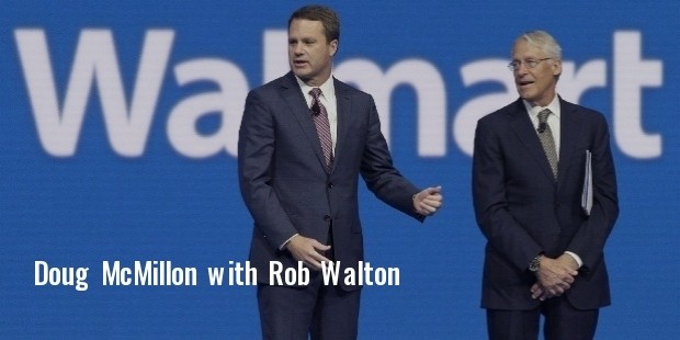 doug mcmillon, left, ceo of wal mart store, inc