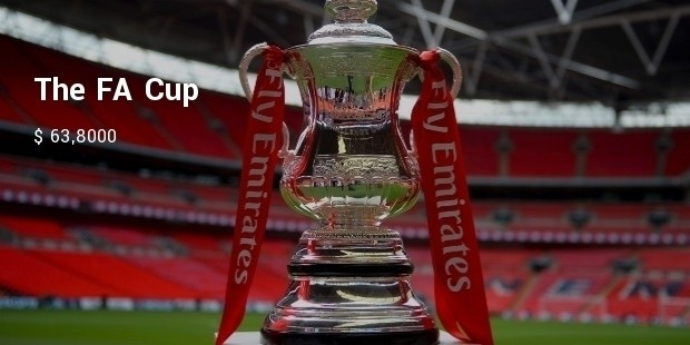 emirates fa cup on stand on pitch