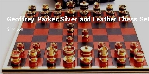 geoffrey parker silver and leather chess set